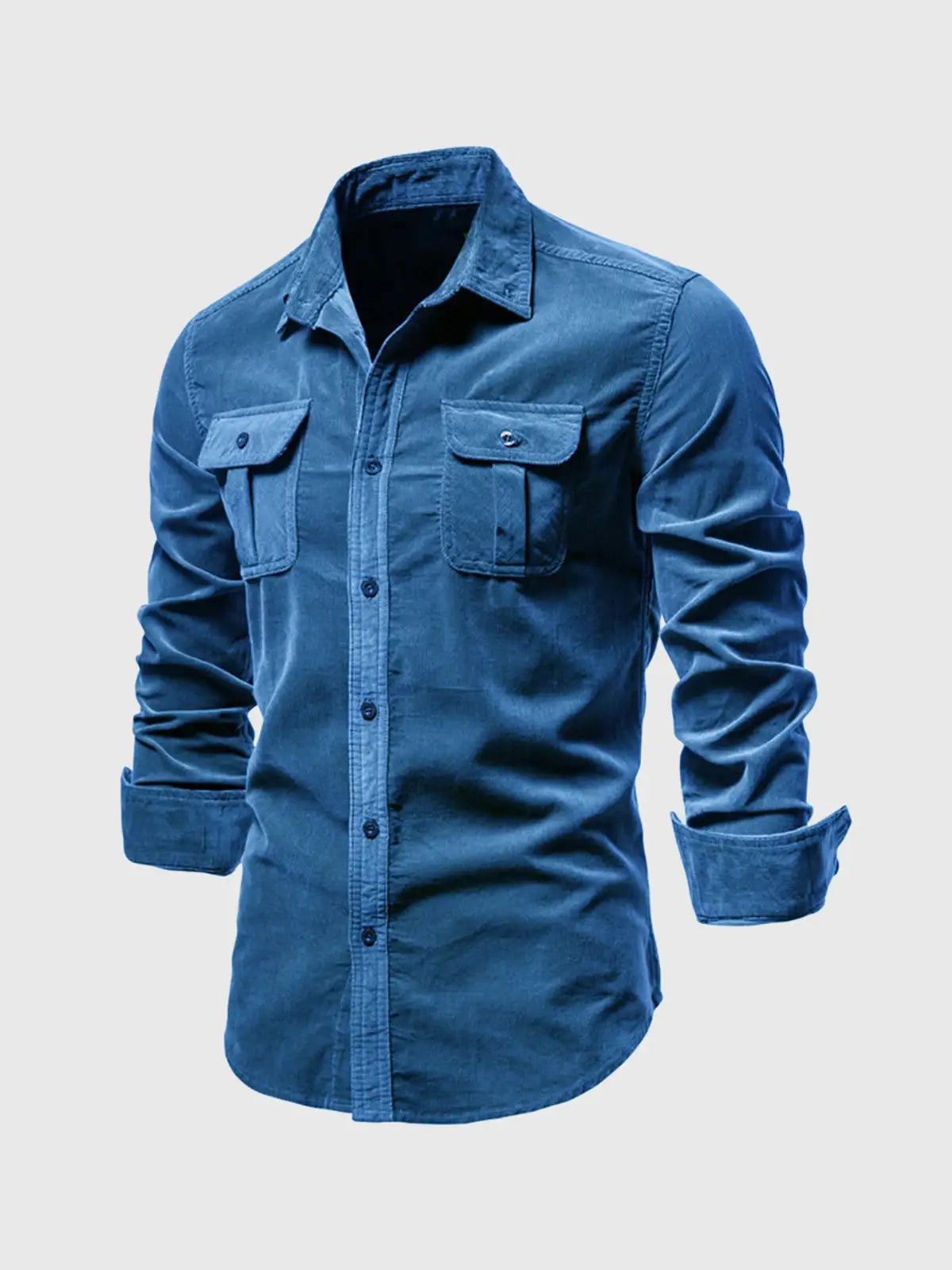 Corduroy Button-Up Long Sleeve Shirt