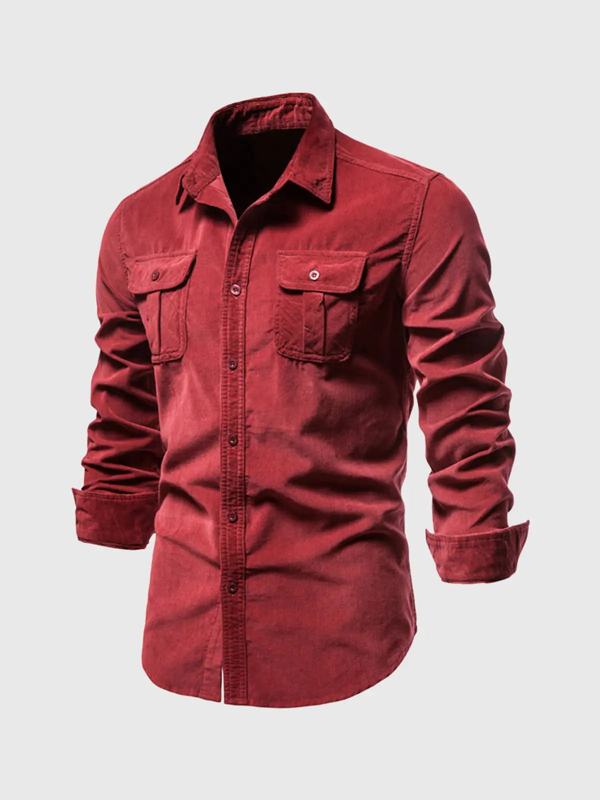 Corduroy Button-Up Long Sleeve Shirt