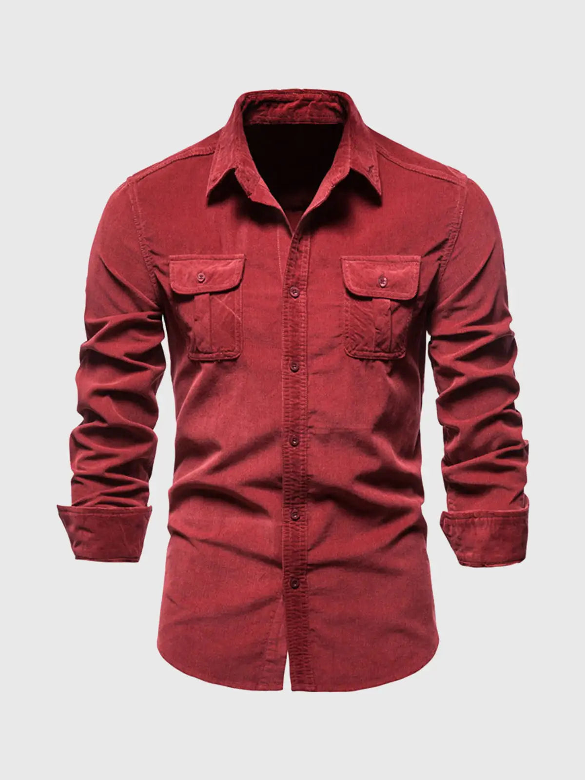 Corduroy Button-Up Long Sleeve Shirt